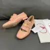 Valentino Women Peach Pink Leather Fringe Loafers product view 5