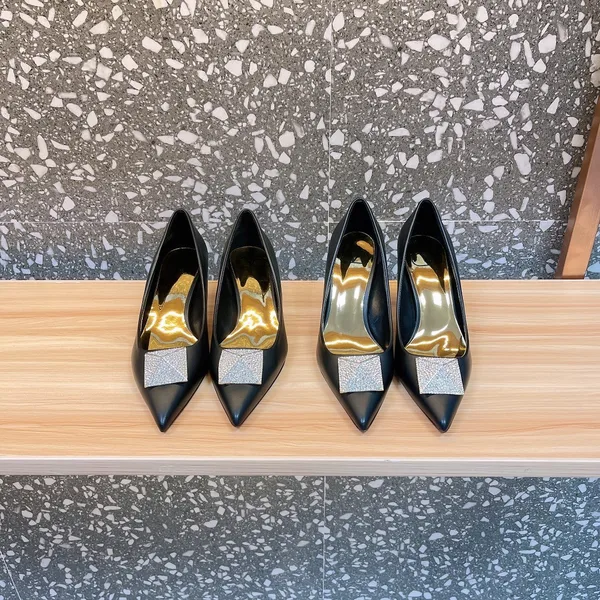 Valentino Women Black Leather Embellished Pumps product view 3