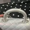 Chanel Coco Handbag Leather Light Grey Woman’s 23 cm product view 6
