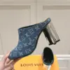 Louis Vuitton Women Blue Denim Mules product view 6