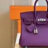 Hermès Birkin 25 Dark Purple Togo Leather Palladium Hardware Bag product view 4