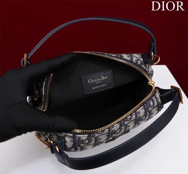 Dior Plaid Women’s Handbag, Glossy Leather, 20 cm product view 2
