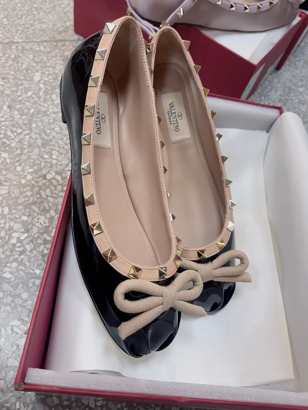 Valentino Women Black Bow-Detail Ballet Flats product view 2