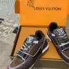 Louis Vuitton Women Brown Suede Leather Sneakers product view 4