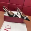 Valentino Women Black Patent Leather Bow Slingback Pumps product view 5