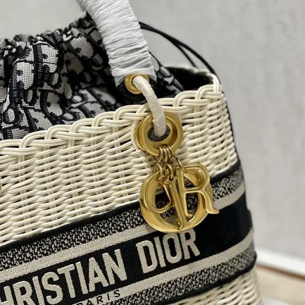 Dior Lady Wicker Bag — Black Trim product view 2