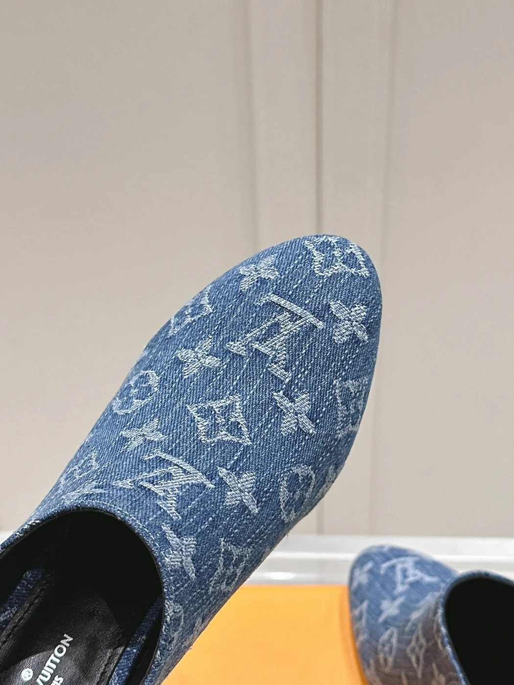 Louis Vuitton Women Blue Denim Mules product view 2