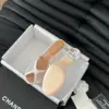 Chanel Women Beige Mesh And Leather Mules product view 6