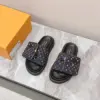 Louis Vuitton Women Black Fabric Adjustable Pocket Mules product view 4