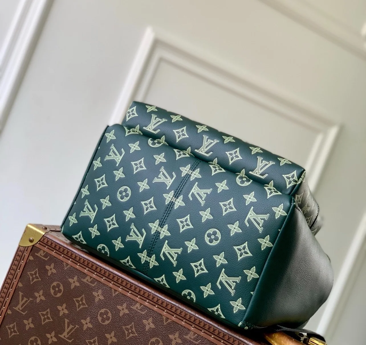 Louis Vuitton Discovery Backpack PM — Dark Green and Cream Monogram product view 5