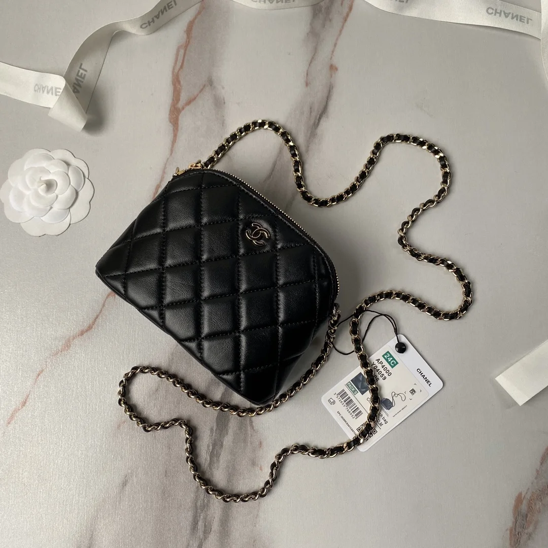 Chanel Black Leather Makeup Bags product view 1