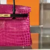 Hermès Birkin Pink/Black Crocodile Leather Gold Hardware – Custom Made Bag product view 6