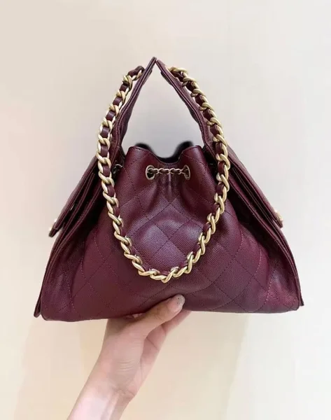 Chanel 25 Small Burgundy Gold Hardware Bag product view 4