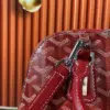 Goyard Alma Vedome Red Handbag With Fabric Wrapped Leather Strap 24 cm product view 3