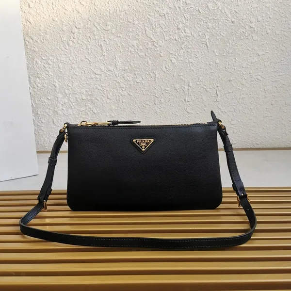Prada Leather Shoulder Bag Black product photo