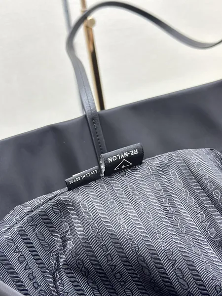 Prada Medium Shopping Bag 40 In Black Re-Nylon Fabric product view 3