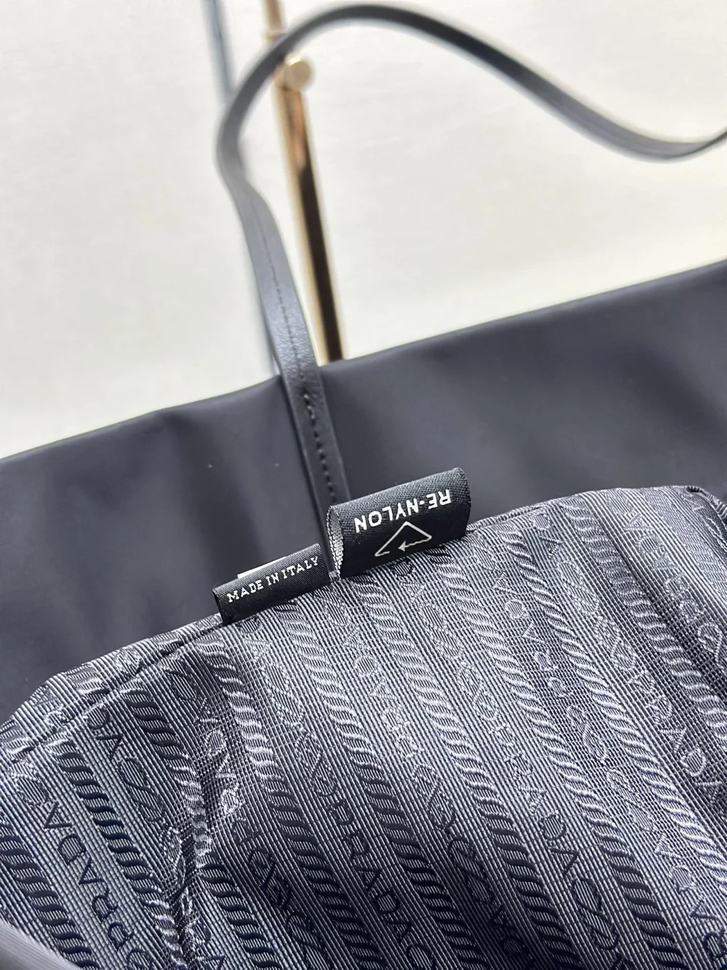 Prada Medium Shopping Bag 40 In Black Re-Nylon Fabric product view 3