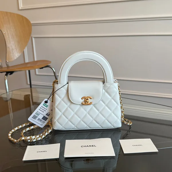 Chanel Kelly Bag 19 In White Calfskin Gold Hardware product photo