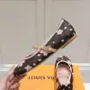 Louis Vuitton Women Brown Canvas Pink Floral Patterned Flats product view 6