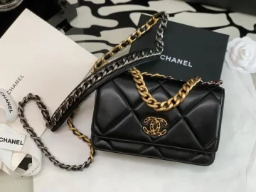 Chanel 19 wallet on chain in shiny lambskin Bag product photo