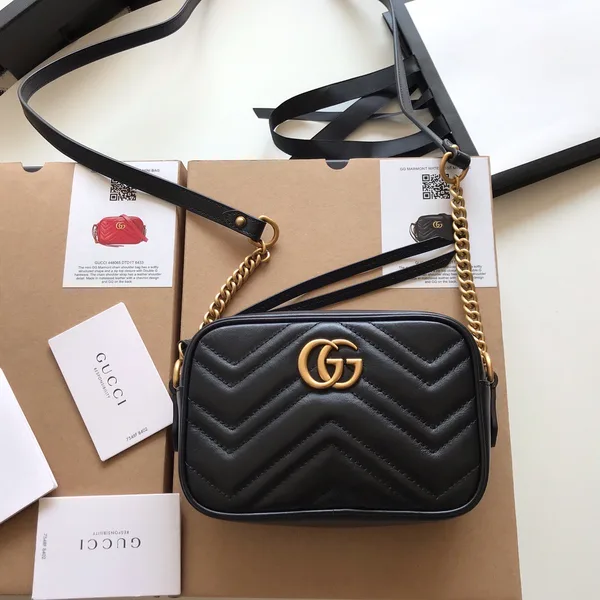 Gucci Calfskin Matelasse Mini GG Marmont Chain Shoulder Bag product view 3