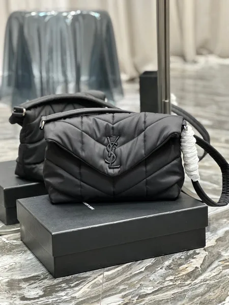 Saint Laurent Black Puffer Messenger Bag product photo