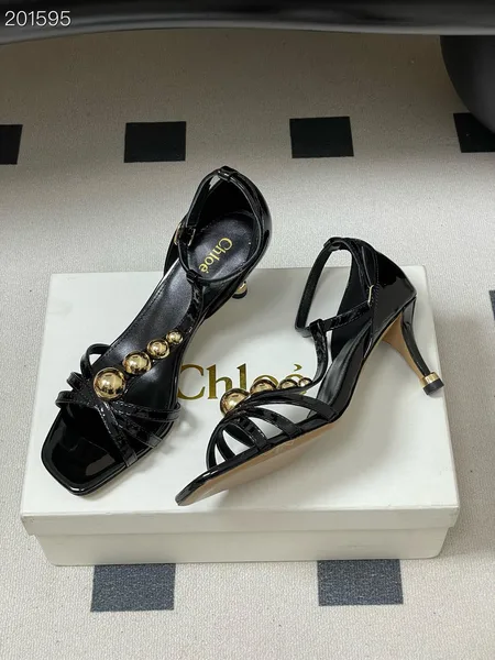Chloé Strappy Heels Black Gold product photo