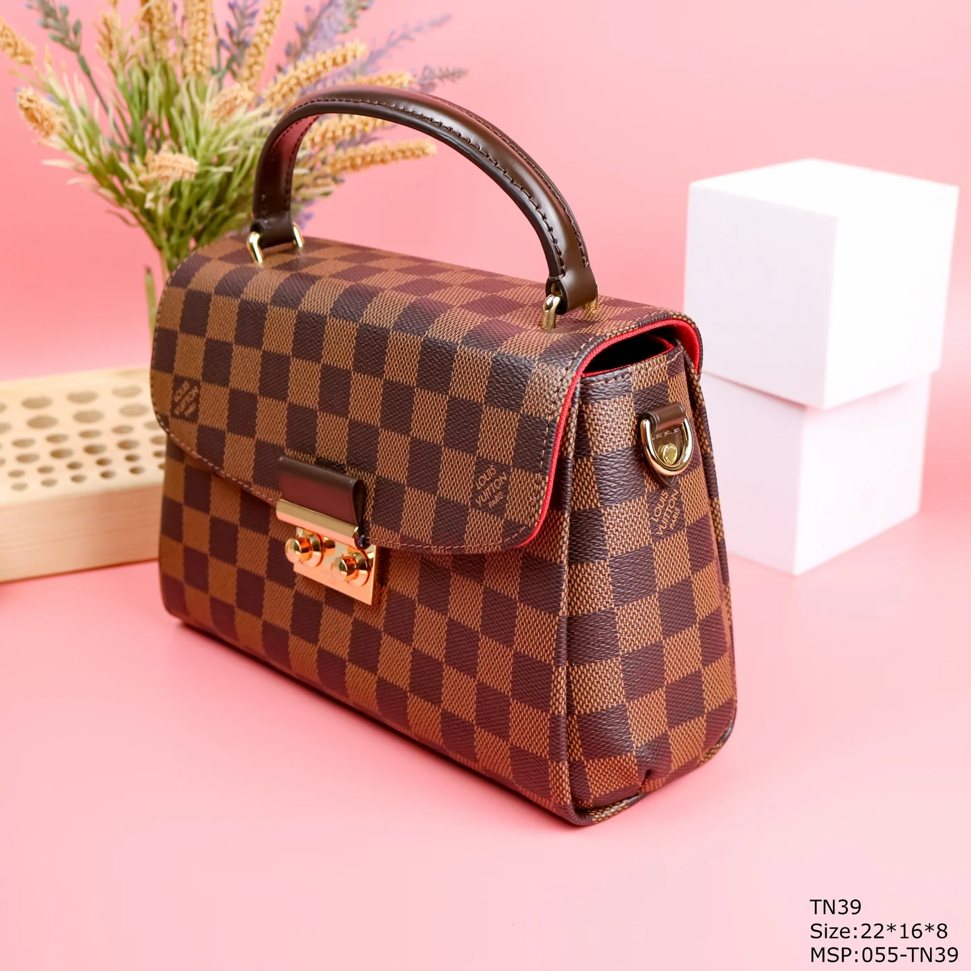 Louis Vuitton Croisette Handbags Caro Pattern 22x16x8cm product view 5
