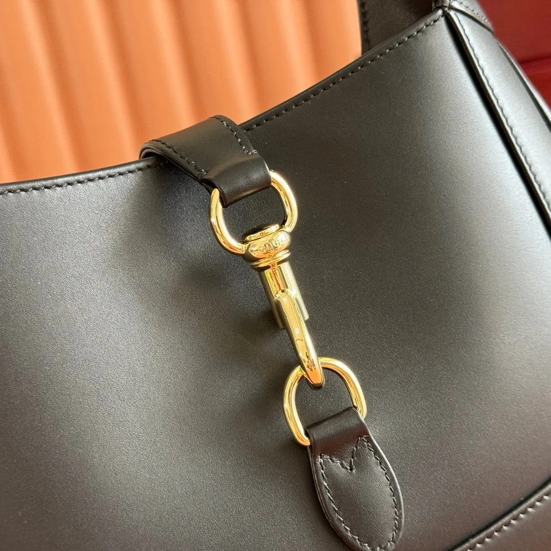 Gucci Jackie Small Shoulder Bag 27 In Black Calfskin Gold Hardware product view 5