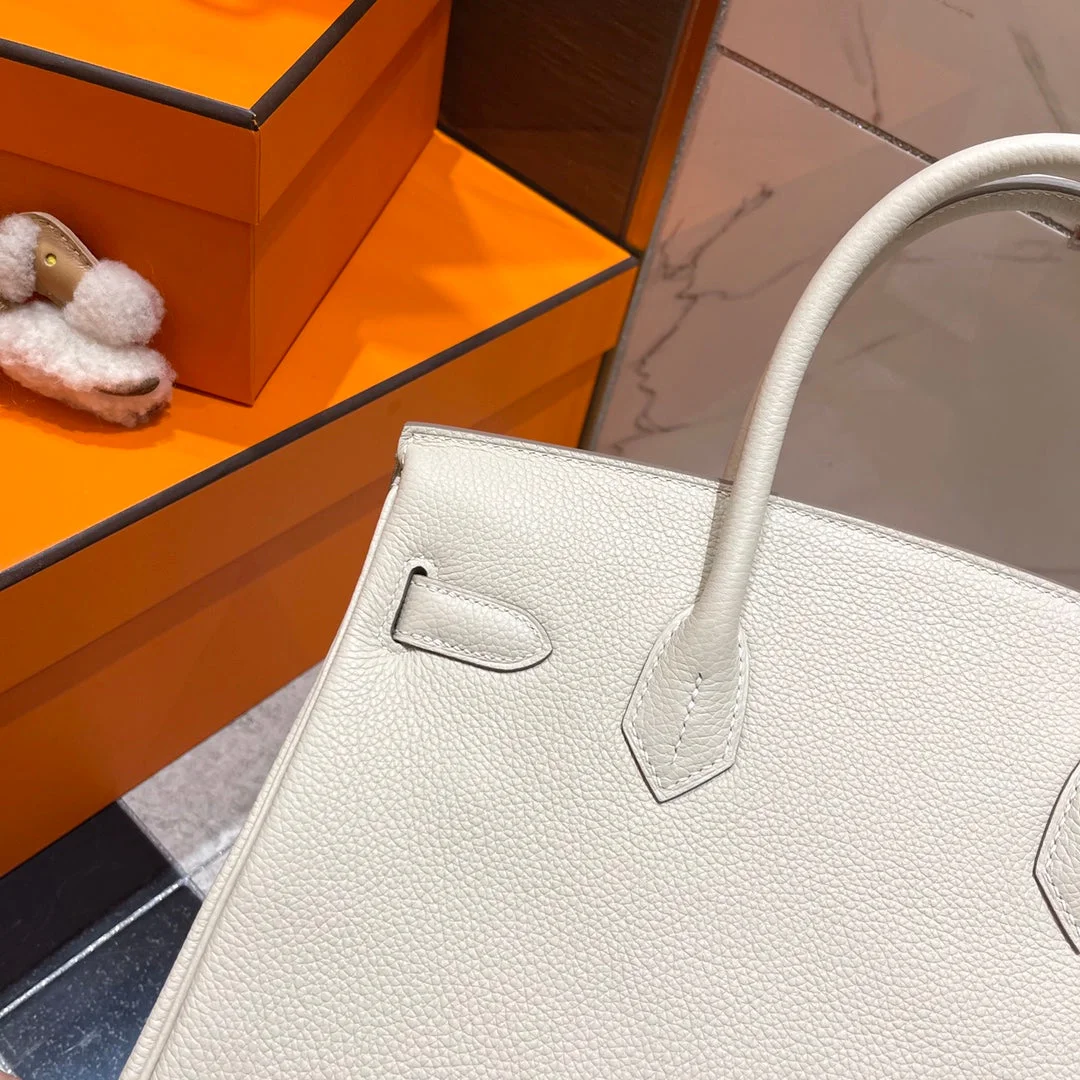 Hermès Birkin 30 cm White Togo Leather Silver Hardware Bag product view 5