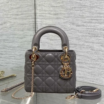 Dior Mini Lady Dior bag in gray product photo
