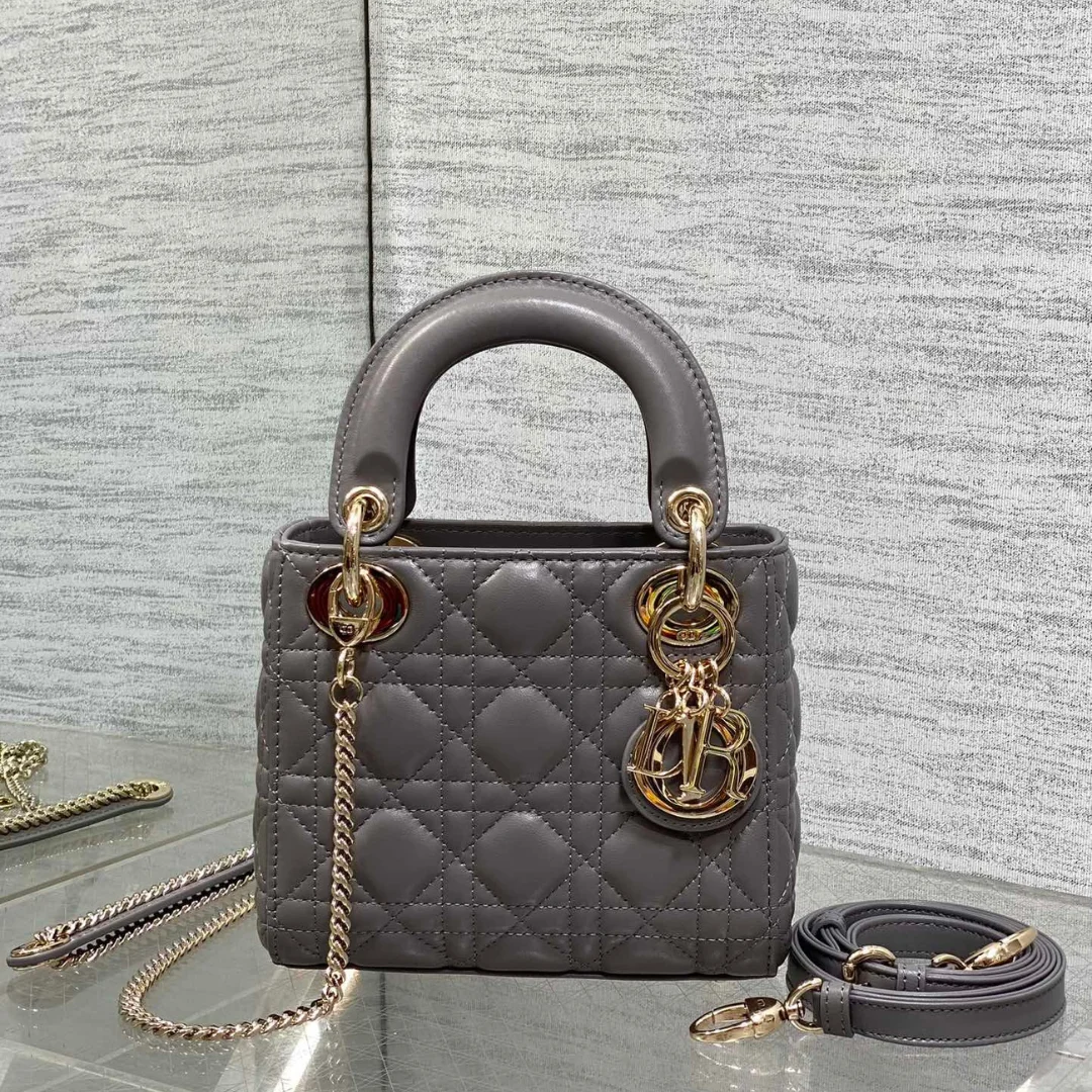 Dior Mini Lady Dior bag in gray product view 1