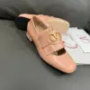 Valentino Women Peach Pink Leather Fringe Loafers product view 1
