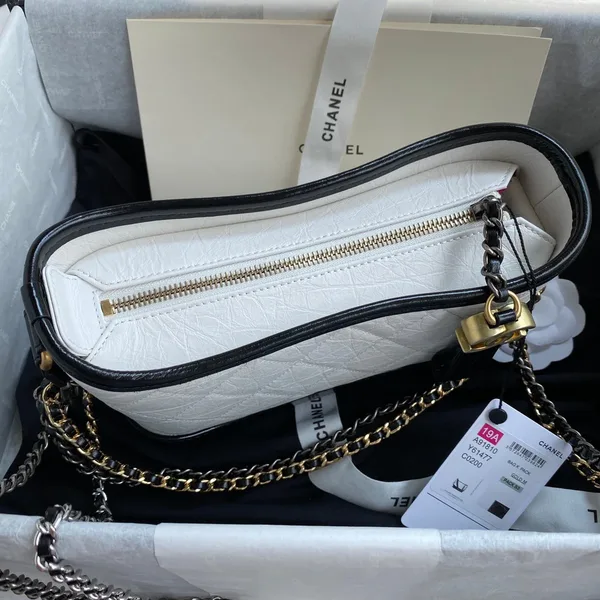 Chanel Gabrielle Mini 20 Hobo Bag In White Mix Black product view 4