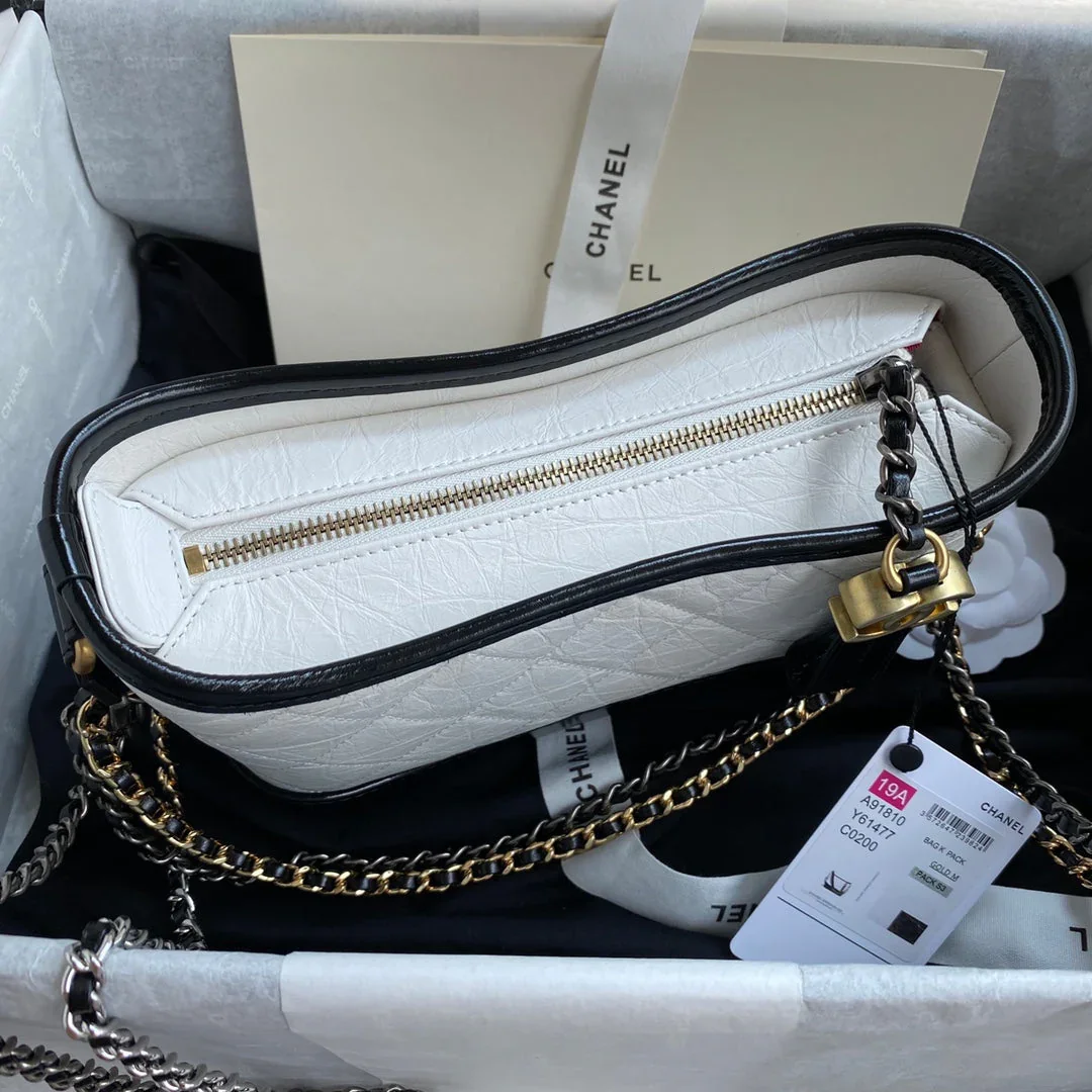 Chanel Gabrielle Mini 20 Hobo Bag In White Mix Black product view 4