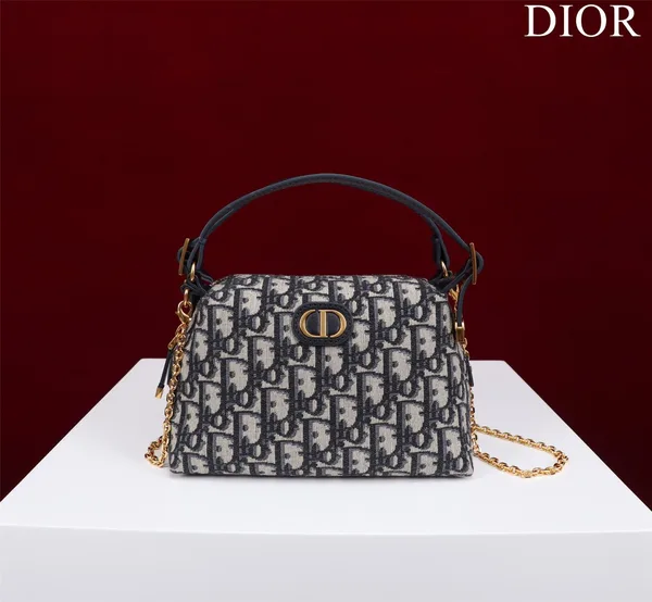 Dior Plaid Women’s Handbag, Glossy Leather, 20 cm product view 8