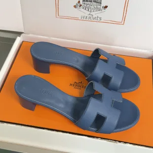 Hermès Oran Heeled Sandals Dark Blue product photo