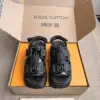Louis Vuitton Women Black Leather Sporty Sandals product view 1