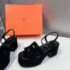 Hermès Women Black Suede Slingback Sandals product view 4