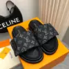 Louis Vuitton Women Black Canvas Monogram Slide Sandals product view 1