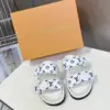 Louis Vuitton Women White Printed Fabric Sandals product view 1