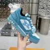 Louis Vuitton Women Sneakers — White and Turquoise Blue product view 4