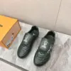 Louis Vuitton Women Dark Green Leather Sneakers product view 4