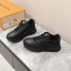 Louis Vuitton Women Black Leather Sneakers — Monogram Side Panels product view 3