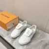 Louis Vuitton Women White Leather Sneakers — Outlined LV Side Detail product view 1