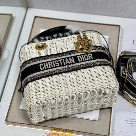 Dior Lady Wicker Bag — Black Trim product view 4