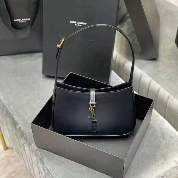 Saint Laurent Women Le 5 A 7 Hobo Bag in Smooth Leather-Black product photo