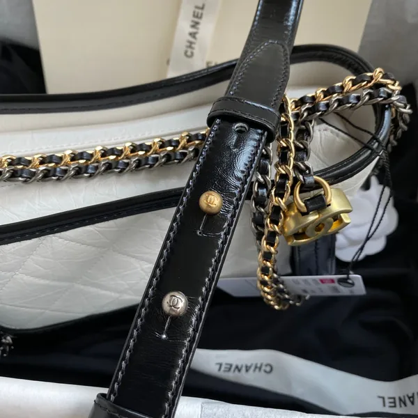 Chanel Gabrielle Mini 20 Hobo Bag In White Mix Black product view 6