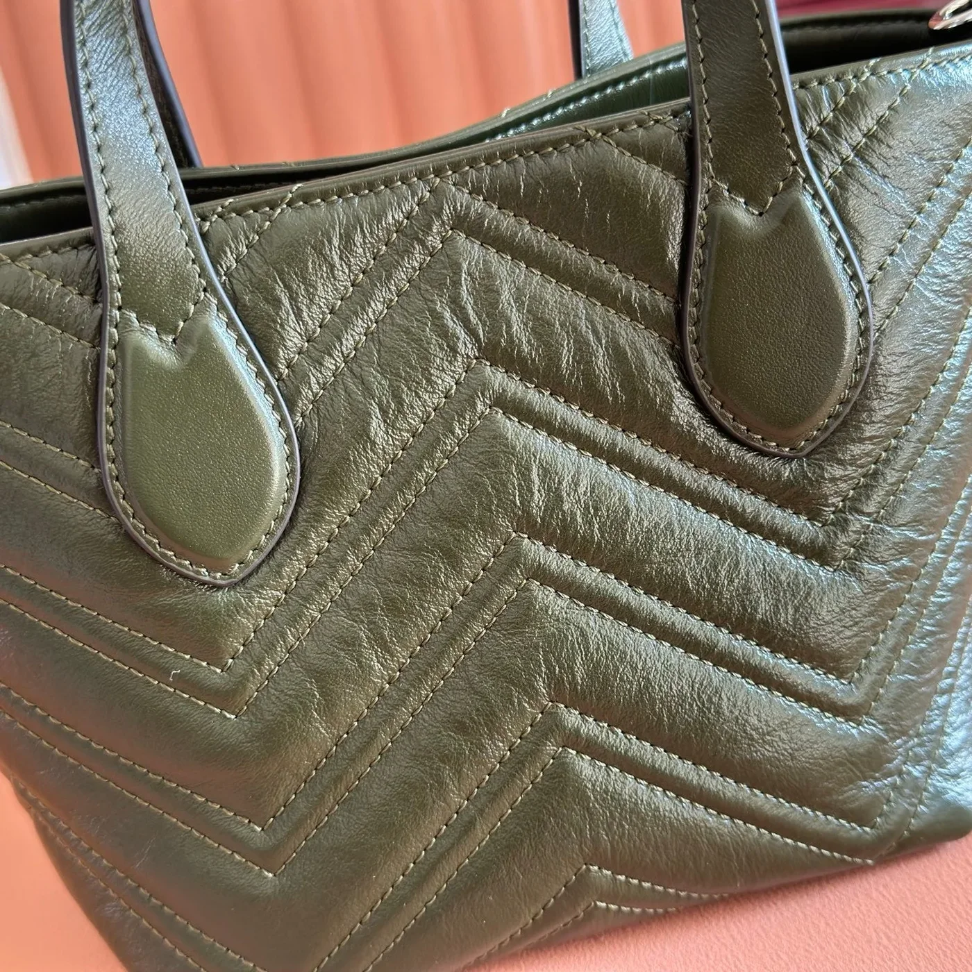Gucci GG Marmont Tote Bag 17 In Moss Green product view 5