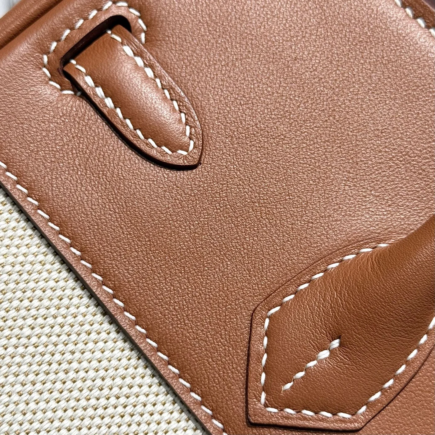 Hermès Birkin 25 cm In Veau Barenia Swift Ercu Toile Canvas Bag product view 5